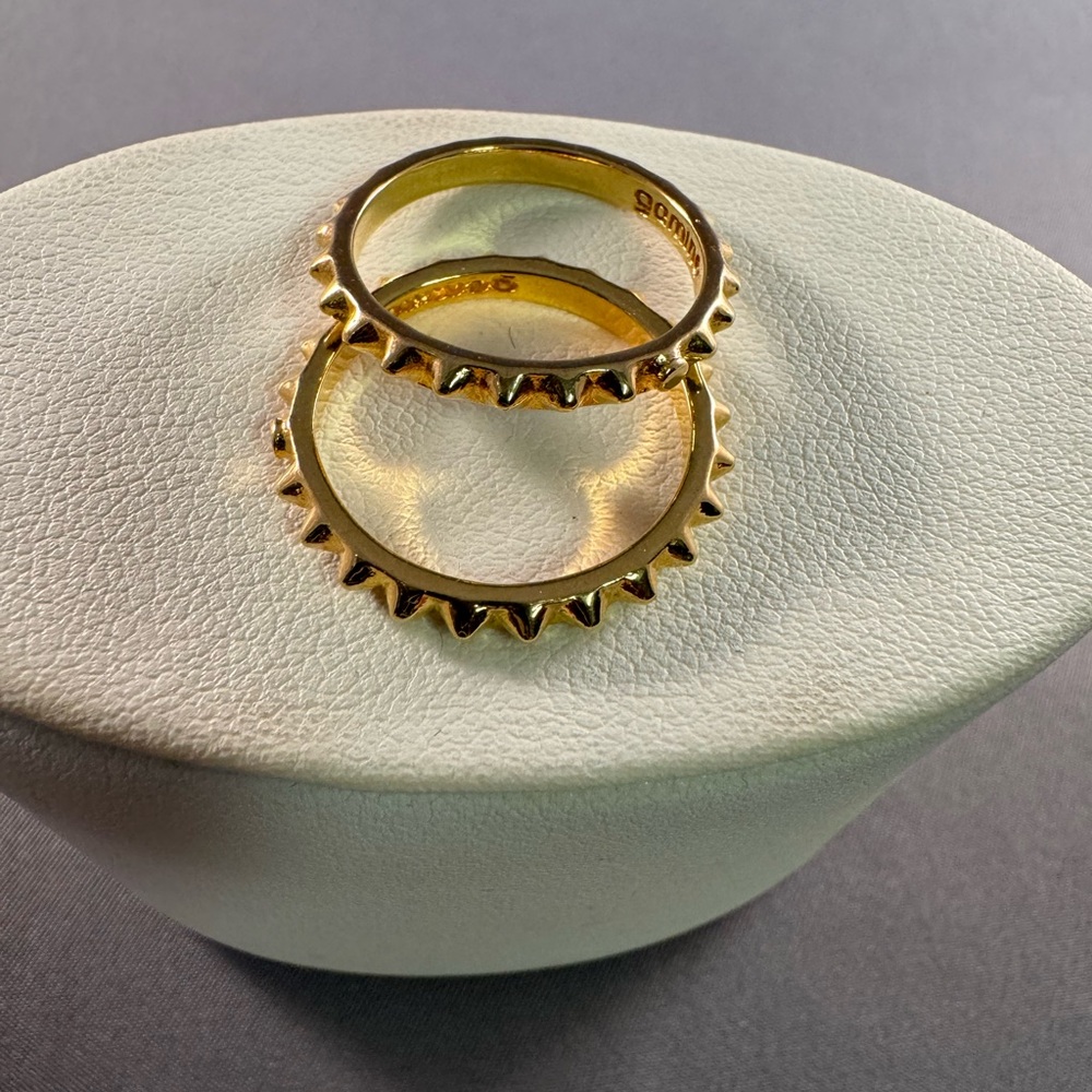 Gamine Gold-Filled Hobnail Studs Stacking Rings size 6 1/2.